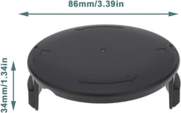 Dailygoods- Grasmaaier Spoel Dop 86x34mm - 2x Spoel Cap - Kunststof - Zwart - Slijtvast - Bescherming Lijnspoel - Spoeldop — thumbnail 3