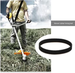 Aandrijfriem Rubber - 77 Tanden - 3mm Tandhoogte - 10mm Breedte - 231mm Omtrek - Gesloten Lus - Compatibel met Black & Decker - Grasmaaier Riem — thumbnail 4