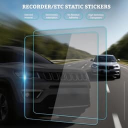 SnelShoppen - Pack van 8 Auto Camera Accessoires, Antistatische Film voor Duidelijk Zicht op Voorruit, Dashcam Stickers, Duidelijke Statistische Stick — thumbnail 5
