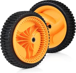 SnelShoppen - Pack van 2 Grasmaaier Wielen met Lagers, Universele Voorwielen 53 Tanden voor Diverse Grasmaaiers, Duurzaam en Betrouwbaar — thumbnail 1