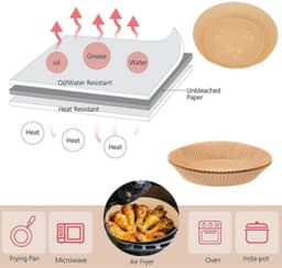Airfryer wegwerppapier voor friteuses 100 stuks Wit — thumbnail 2