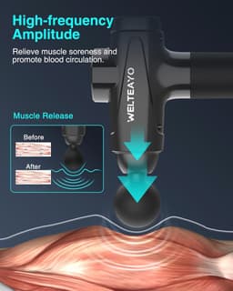Draagbaar Massagepistool Met 30 Snelheden En 6 Verwisselbare Massagekoppen — thumbnail 5