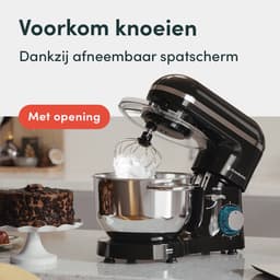 KitchenBrothers 2000W Keukenmachine - Keukenrobot - 6,2L - Mixer met Mengkom - Keukenmixer - Zwart — thumbnail 5