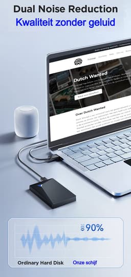 Dutch Wanted Space Draagbare Externe Harde Schijf - Snelle writing speed - 320GB aan Solide State Opslag - Plug and play - Portable storage - Opslag extern pc of laptop - USB 3.2 - Harde schijf expansion — thumbnail 3