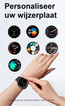 Belesy® TIRANA – Smartwatch Dames – Smartwatch Heren – Horloge – 1.32 inch Touchscreen Kleurenscherm – Stappenteller – Calorieteller – Hartslagmeter – Bloeddrukmeter – Zuurstofgehalte – Multisport – Slaap Monitor – Roze - Moederdag — thumbnail 5