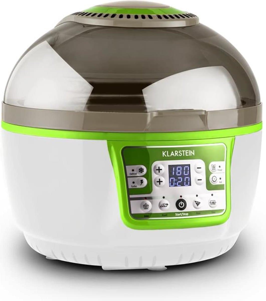 VitAir Turbo hetelucht friteuse groen-wit 1400w grillen bakken 9l — afbeelding 1