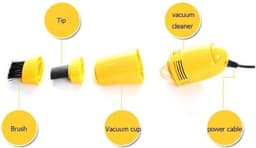 Auto-interieurreiniger mini usb auto stofzuiger laptop borstel auto-interieur ventilatie stofverwijderingsset plug-in stofzuiger - geel — thumbnail 5