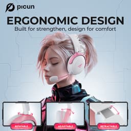 Kofire × Picun G3 - Draadloze Gaming Headset - Over ear koptelefoon - Met microfoon - PC/PS4/PS5/Nintendo Switch - Zwart — thumbnail 5