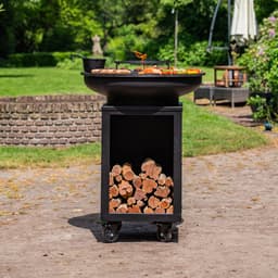 RJRoyal Living BBQ Plancha Grill Hermano XXL Blackline - Met pook en houtopslag Ø80cm 8mm — thumbnail 2