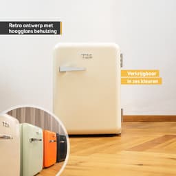 TZS First Austria Mini koelkast - Minibar - 40 liter - Vrijstaand - Volledig stil 22dB - Retro - Crème — thumbnail 3