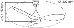 CristalRecord - Plafondventilator Stel Ø 120 cm wit — thumbnail 3