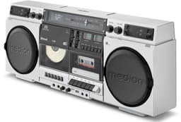 MEDION P66538 Cassetterecorder (retro boombox met cd-speler, jaren 80, groot, USB, SD, cd, cassette MC, DAB+ radio telescopische antenne, Bluetooth, cassettedeck, opnamefunctie, werkt op batterijen) — thumbnail 2