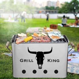 MikaMax - Grill King Houtskool BBQ - RVS - Inclusief Verwijderbare aslade & Inklapbare handvaten — thumbnail 2