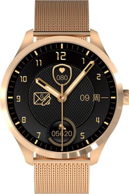 Belesy® Y7 Pro 2022 - Smartwatch Dames - Smartwatch Heren - Android - IOS - Horloge - 1.28 inch - Kleurenscherm - Stappenteller - Bloeddruk - Hartslag - 75+ Wijzerplaten - Sporten - Staal - Goud - Moederdag — thumbnail 2