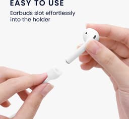 kwmobile magnetische band geschikt voor Apple Airpods 1 / 2 / 3 / 4 / Pro 1 / Airpods Pro 2 - Siliconen strap voor draadloze oordopjes - 80 cm lang - In wit — thumbnail 2
