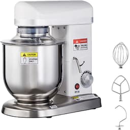 Keukenrobot - Keukenmixer - Bakken en Koken - 3-in-1 Multifunctioneel - 7 Liter Kom - Wit — thumbnail 1