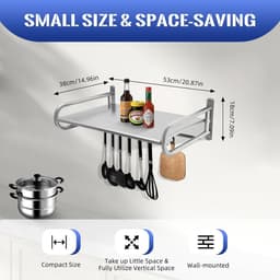 Staal Wandhouder Roestvrij Staal Magnetron Beugel Wandplank Houder Keuken Plank — thumbnail 3