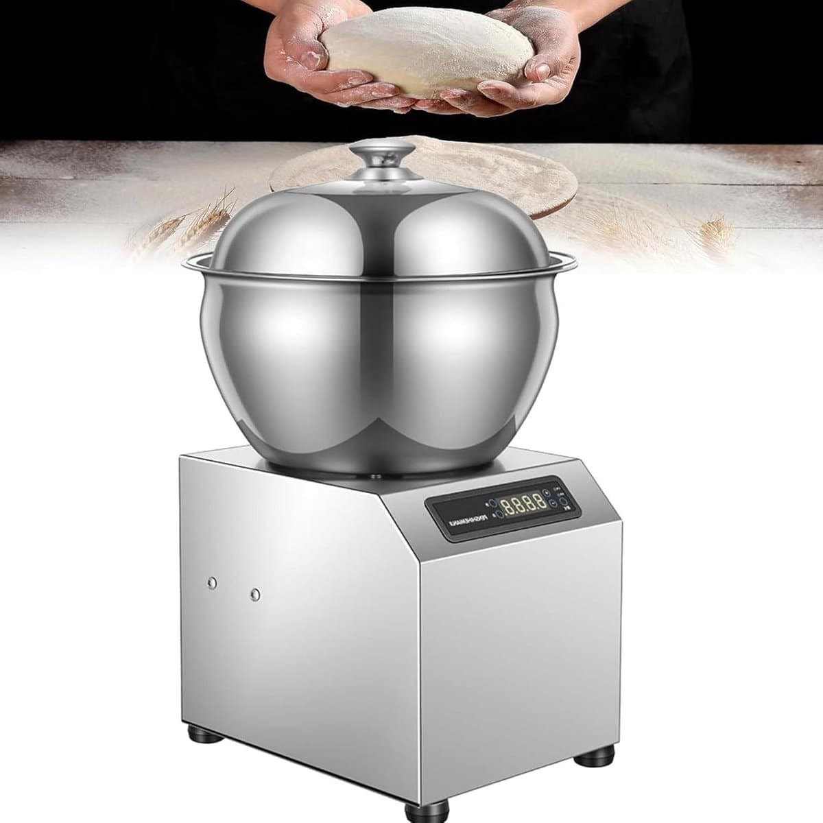 Professionele Kneedmachine - Verticale Mixer - Deeg Maken - Dubbele Rotatie - 8 kg Capaciteit - Zilverkleurig — afbeelding 1