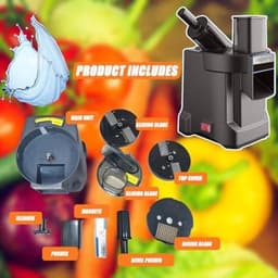 Elektrische Groentesnijder - Keukenmachine Hakker - Snel Groenten Snijden - 4-in-1 Functie - 100W Motor - Zwart — thumbnail 5