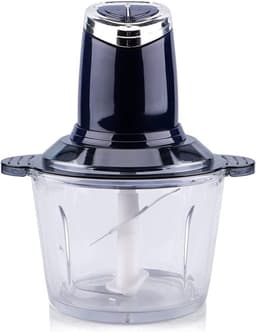 Vleesmolens, keukenmachines, 500 W elektrische keukenmachine met glazen kom van 2 liter, 2 snelheden, 4 bi-level messen, for vlees, groenten gehakt, geroerd, marineblauw (kleur: marineblauw, maat: (C — thumbnail 1