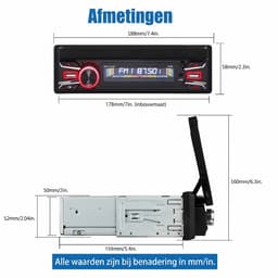 ESSGOO 1Din Autoradio - 7 Inch IPS HD Elektrisch Klapscherm - Apple Carplay & Android Auto (Draadloos) - Bluetooth, Aux, USB, SD & MP5 - 12 LEDs Achteruitrijcamera — thumbnail 3