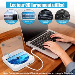 CD speler-Universele Externe Auto CD Speler- - USB en AUX Aansluiting - Met Afstandsbediening - Anti-Schok en Stofkap -geschikt voor Laptop, PC en MacBook- Zwart — thumbnail 2