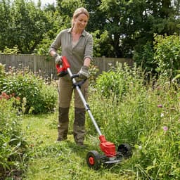 LUMÉ STORE Elektrische Grasmaaier - Grastrimmer - Grasmachine - Kantenmaaier - Draadloos - Telescopisch - Draaibaar - CE - Rood — thumbnail 5
