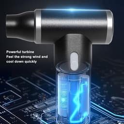 Handheld Turbine Ventilator - Draagbare Blazer - Snel Reinigen - 110.000 RPM Hoge Snelheid - Compact Lichtgewicht - Zilver — thumbnail 3