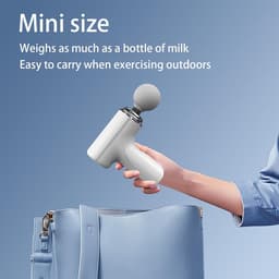 Mini massagepistool, diepweefselmassagepistool, elektrisch spier- en rugmassagepistool, klein draagbaar handmassageapparaat, nekmassageapparaat, pijnverlichting, wit. — thumbnail 5