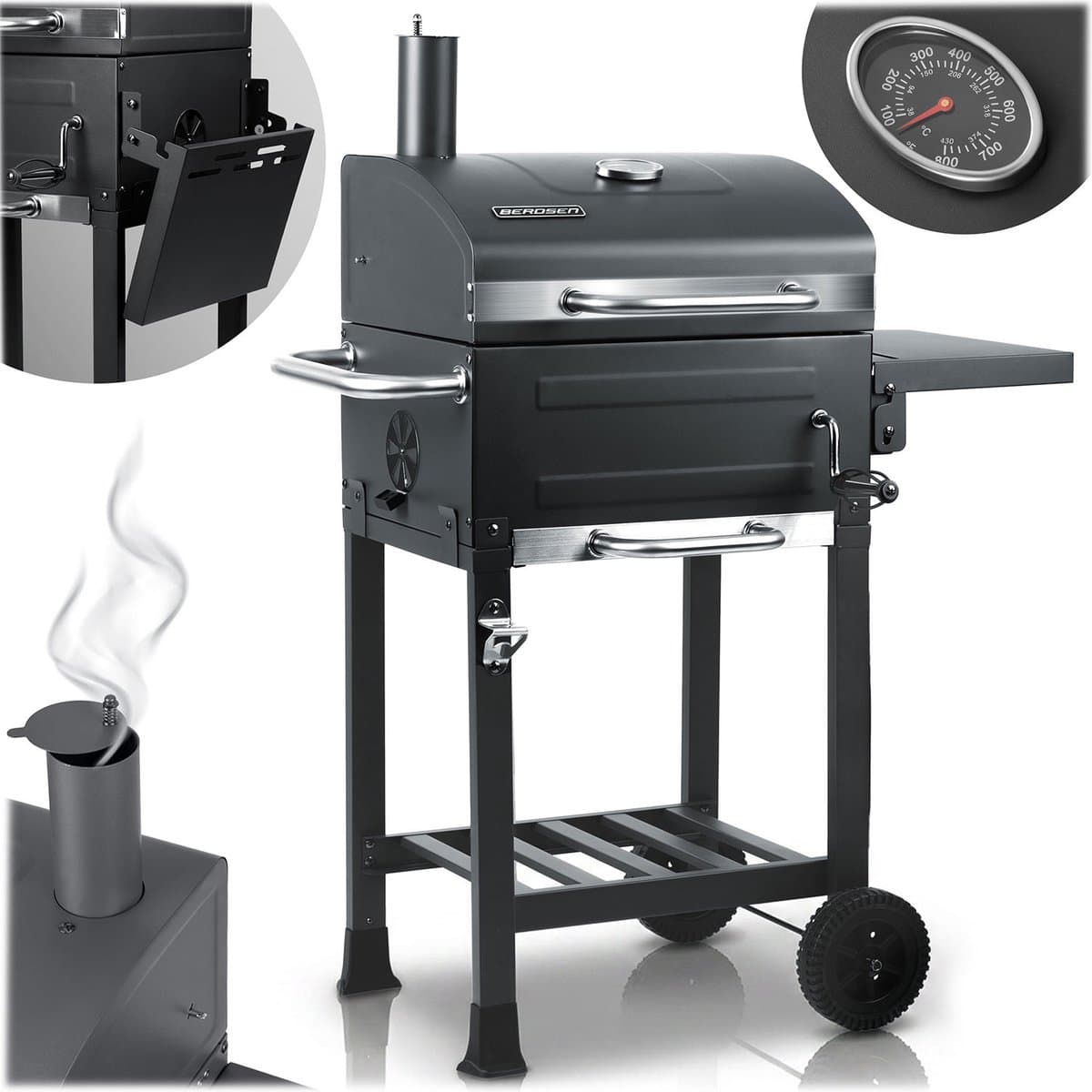 Berdsen BBQChef™ - Houtskoolbarbecue - Stalen Roosters - 107 x 80 x 50 cm — afbeelding 1