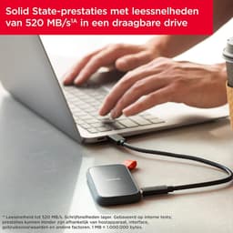Externe SSD - Draagbare Schijf - Bestanden Opslaan - Valbescherming - 480 GB - Grijs — thumbnail 3