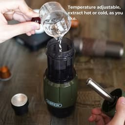 Draagbare Elektrische Espressomachine2-in-1 –Mini Reis Espressomachine - Mini Koffiemachine – Voor Camping, Auto & Reizen – Afmeting 205,0 cm – Gewicht 440,0 g – Kleur Groen — thumbnail 2
