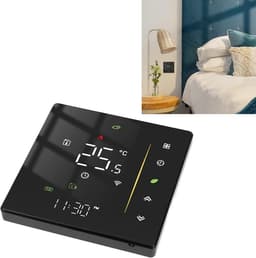 Slimme WiFi Thermostaat - Programmeerbaar Regelapparaat - Energie Besparen - 7-daagse Programmering - 95-240VAC - Zwart — thumbnail 4