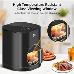 Heteluchtfriteuse - Airfryer - Gezond Koken - Dubbele Verwarmingselementen - 55 Liter - Zwart — thumbnail 5