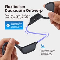 Dynabright Bone Conduction Headphone - Incl. 32GB Opslag – IPX8 Waterdicht – Bluetooth 5.4 – Veilig Fietsen & Hardlopen - Open Ear Sportkoptelefoon - Bellen en Gebeld worden — thumbnail 4