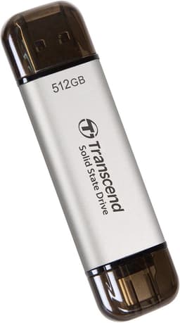 Externe SSD - Draagbare Opslag - Snelle Data Transfer - Dubbele Poort - 512 GB - Zilver — thumbnail 1