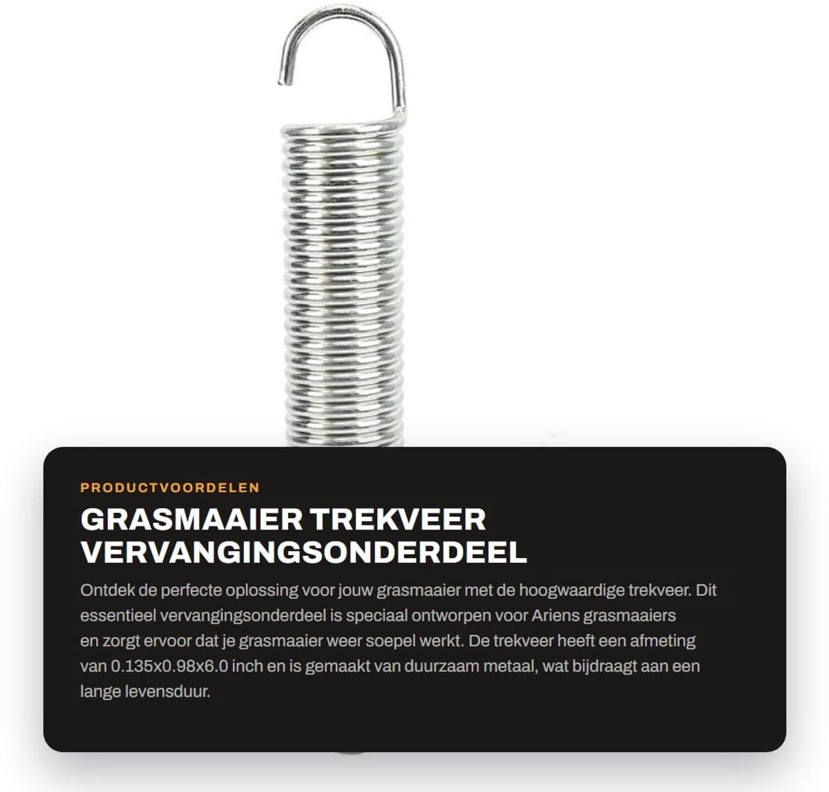 Dailygoods- Trekveer 08320300 - Metalen Trekveer - Vervanging voor Ariens/Gravely Grasmaaier - Duurzaam - 0.135x0.98x6.0 inch - Uitstekende prestaties - Grasmaaieronderdeel — afbeelding 1