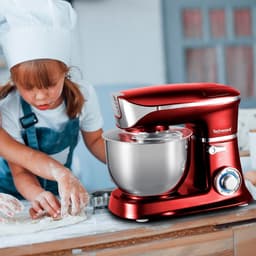 Keukenmachine - Mixer - Bakken en Koken - Planetaire Beweging - 6.5 Liter Kom - Rood — thumbnail 2