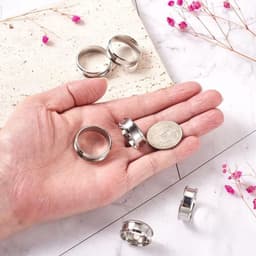 Set van 6 roestvrijstalen ronde sieradenringen van 17 tot 22 mm, duurzaam en geschikt voor het maken van unisex sieraden met stevige pasvorm — thumbnail 3