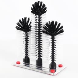 Premium glazen spoelbak voor spoelbak met 3 zuilen, glazen spoelborstel met metalen plaat en 4 verwisselbare zuigvoeten, glasspoeler, bar en gastronomie, glazen vaatwasser, cup cleaner, — thumbnail 1