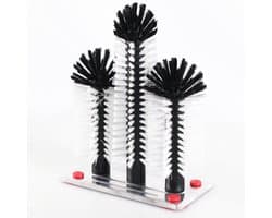 Premium glazen spoelbak voor spoelbak met 3 zuilen, glazen spoelborstel met metalen plaat en 4 verwisselbare zuigvoeten, glasspoeler, bar en gastronomie, glazen vaatwasser, cup cleaner,