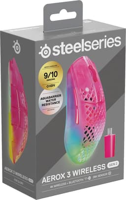 SteelSeries Aerox 3 Wireless Gen 2 - Draadloze Gaming Muis - 4000 Hz Polling Rate - Magenta/Roze — thumbnail 5