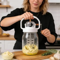 Keuken Mixer - Garde Blender - Bakken Koken - Glazen Container - 1500ml Capaciteit - Transparant — thumbnail 4