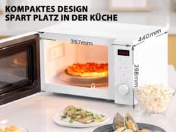 Magnetron 20 Liter - 700W - Solo Magnetron met 8 Programma's en Timer - Wit — thumbnail 4