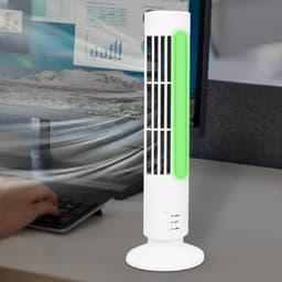 Staande Ventilator - Bladloze Ventilator - Werk en Ontspanning - Stille Werking - 10.8 cm Hoog - Wit — thumbnail 4