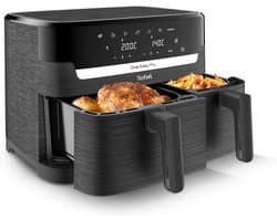 Tefal Easy Fry Double Zone Digital Air Fryer, 2 Drawers, 8.3 L, 8-in-1, Air Frying, Extra Crunchy, Roasting, Baking, Warming, Dehydrating, 6 Servings, Non-Stick Coating, Baskets Suitable for
