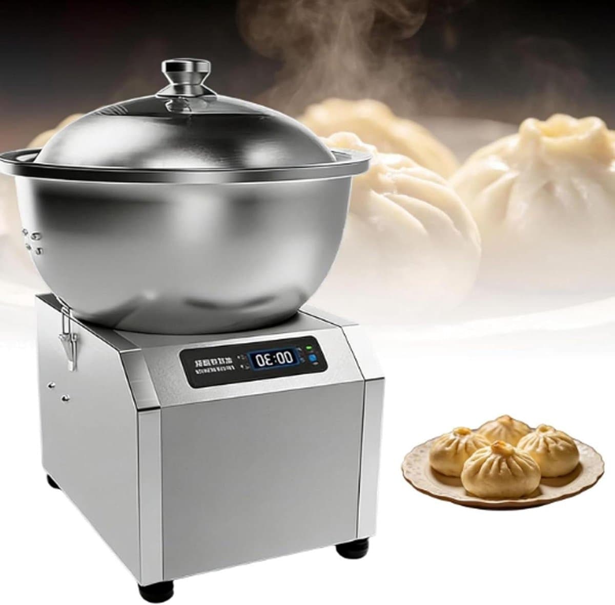 Deegkneedmachine - Elektrische mixer - Bakken thuis - Dubbele rotatie - 5kg capaciteit - Zilver — afbeelding 1