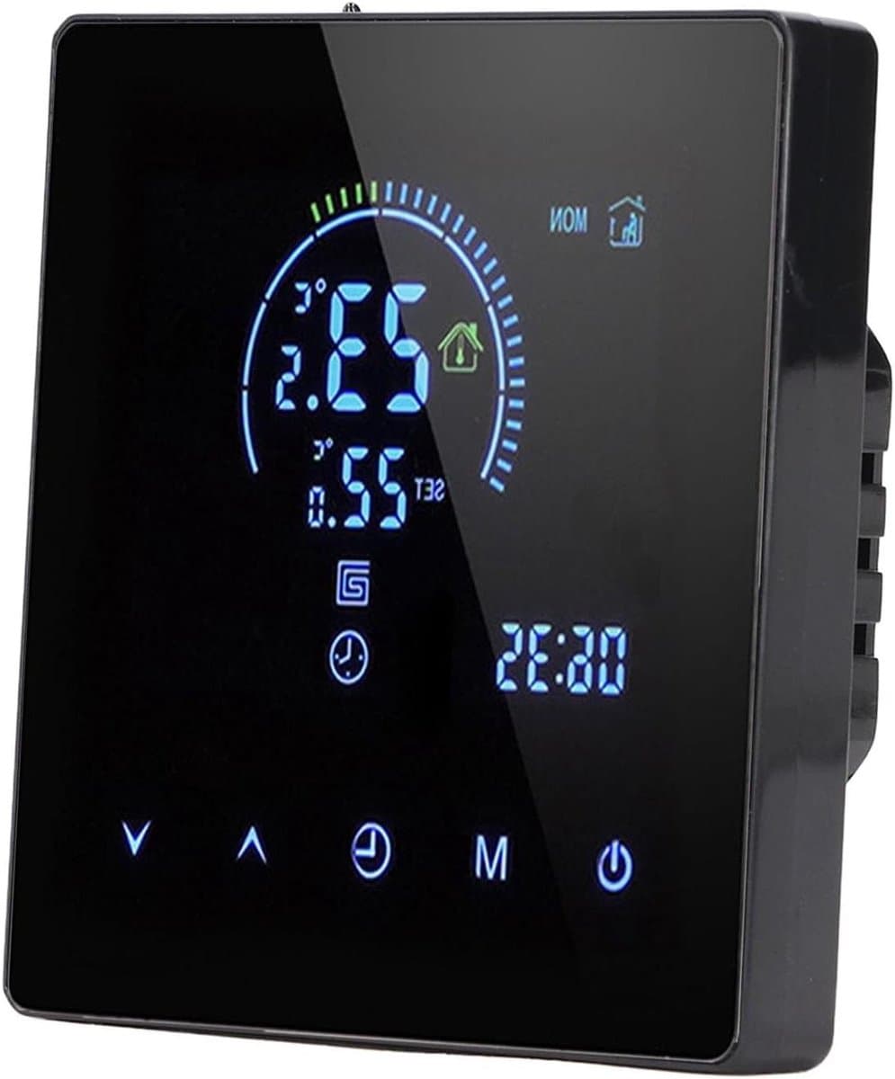 Slimme Thermostaat - Digitale Verwarming - Comfortabel Klimaat - Intelligent LCD-display - 12 cm - Zwart — afbeelding 1