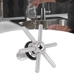 Automatische Bekerwasmachine - Glazen Spoeler - Snel Glazen Reinigen - Meerhoekige Wateruitlaat - 15D x 15B x 8H cm - Zilver — thumbnail 4