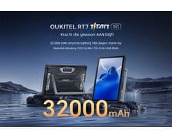 OUKITEL RT7 Titan 5G Robuuste Tablet - 32000mAh Batterij - 12GB +512GB - IP68/IP69K Waterdicht Schokbestendig - Dimensity 7050 Octa‑Core - Nachtvisiecamera voor Buitenwerk Industrie Avontuur